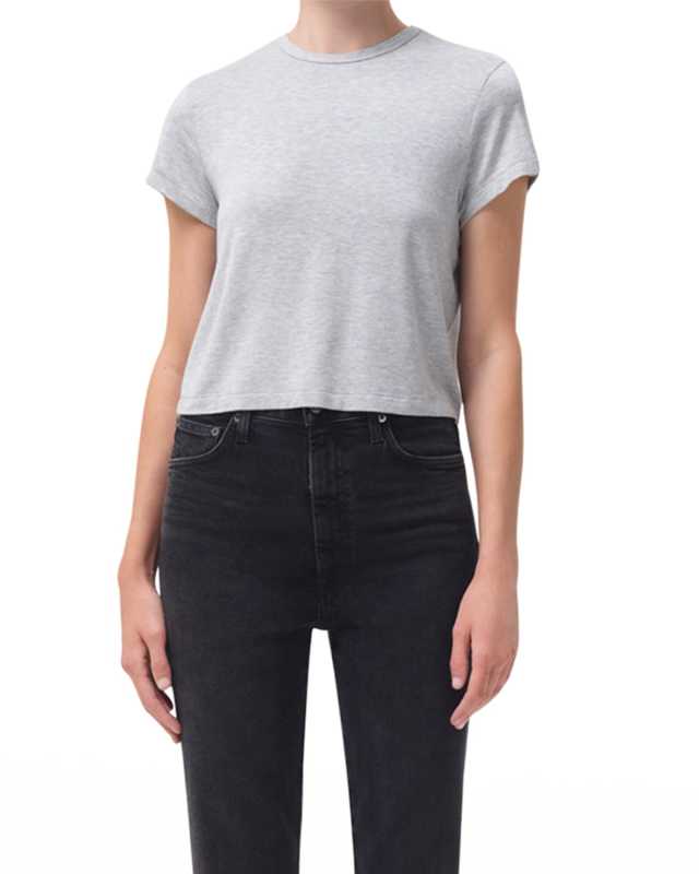 Adine Cropped Cotton Crewneck T